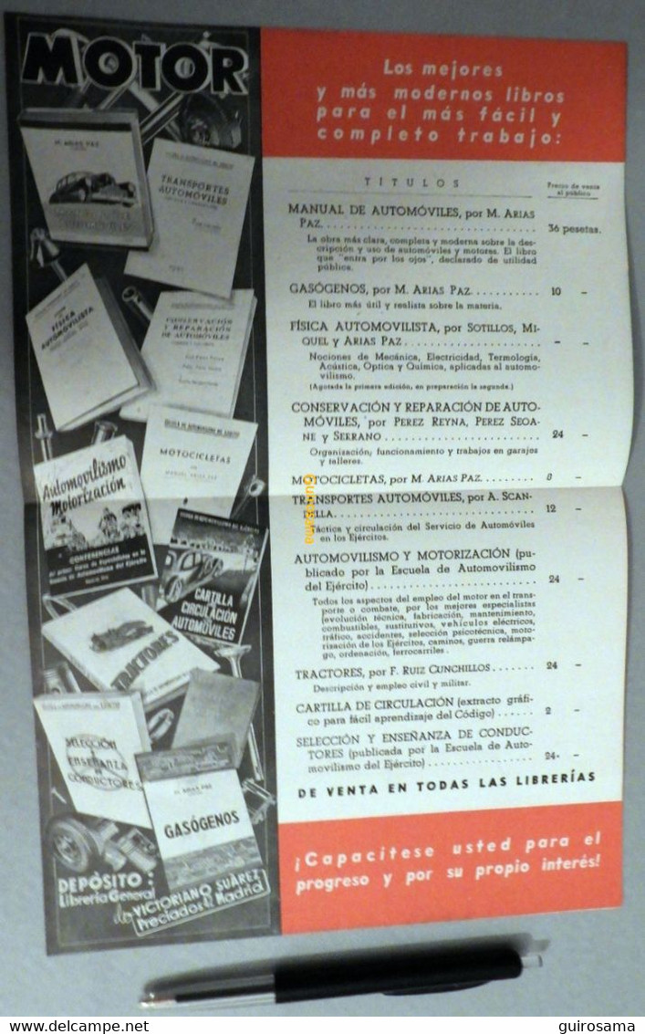 Manual De Automobiles De Arias Paz - El Motor - 1943 - Bus, Tracteur, Camion, Char - Spanien