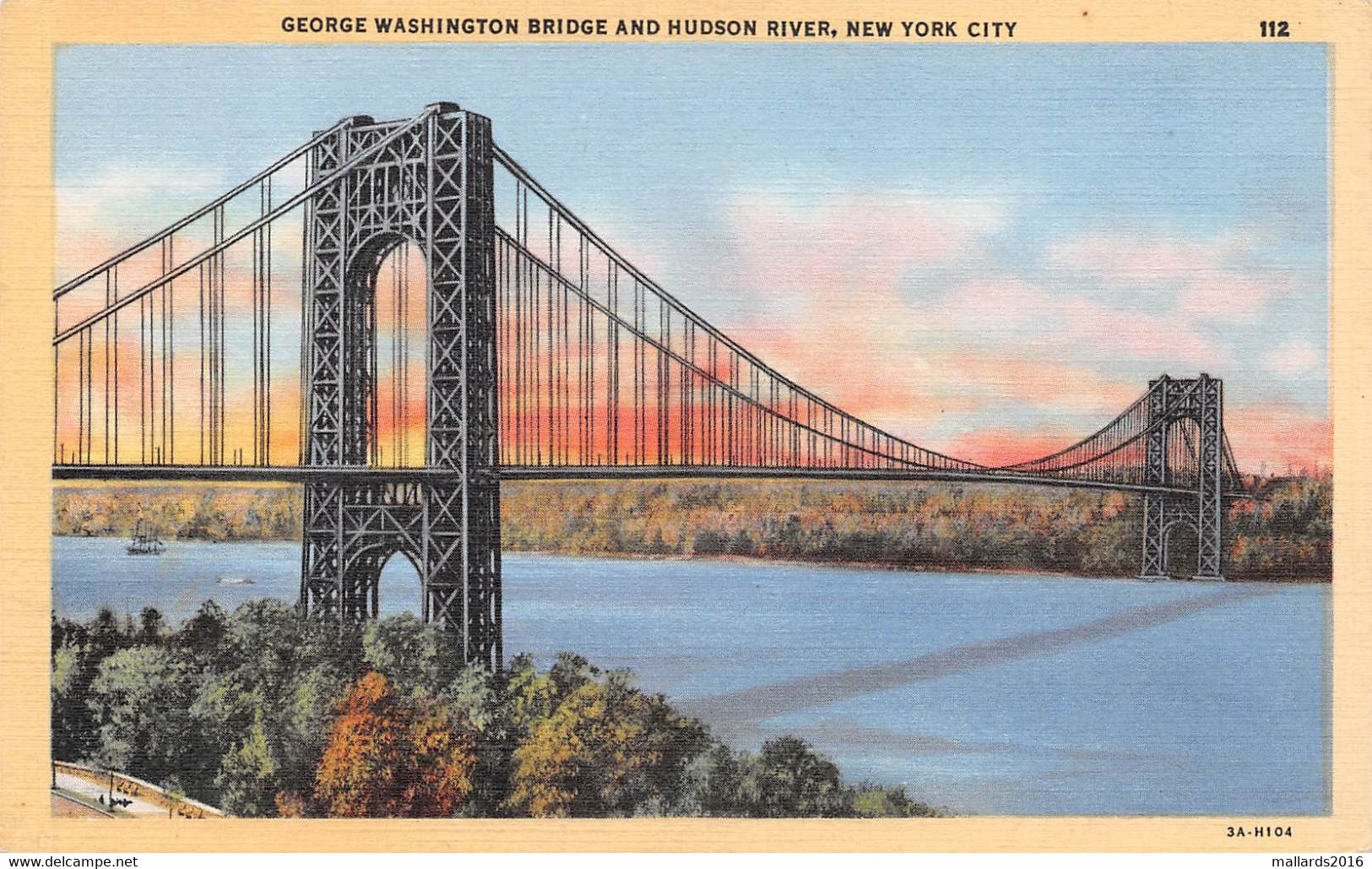 NEW YORK - GEORGE WASHINGTON BRIDGE ~ AN OLD POSTCARD #223199 - Puentes Y Túneles