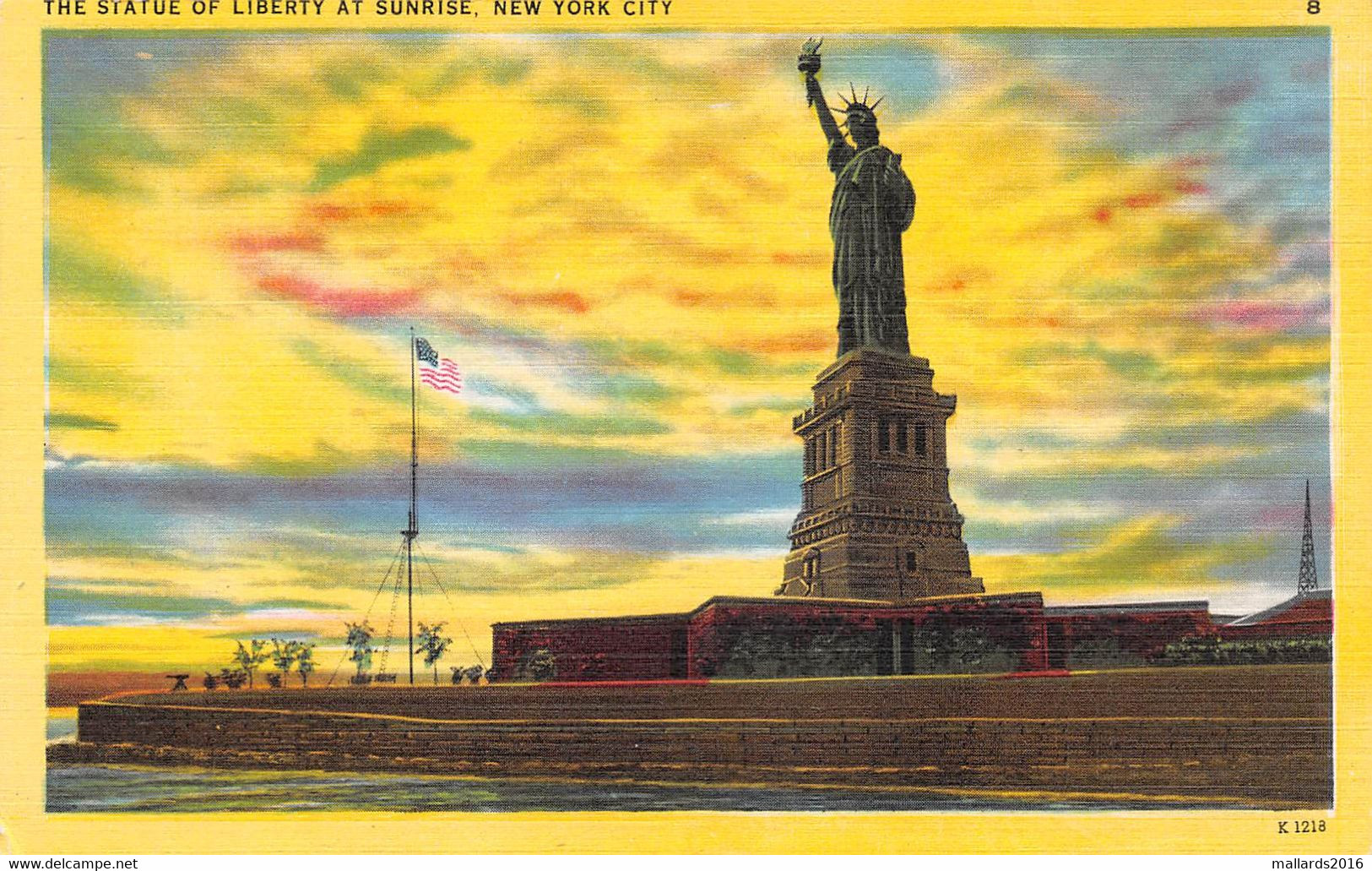 NEW YORK - STATUTE OF LIBERTY AT SUNRISE ~ AN OLD POSTCARD #2231106 - Statue Of Liberty