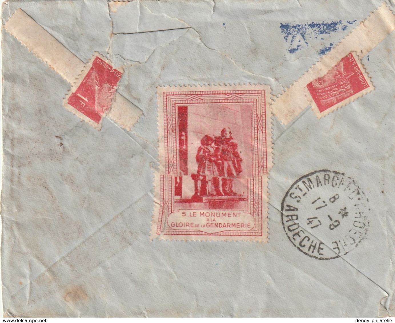 Lettre D Inde A Destination De La France Réexpédié - Trés Bel Affrancissement - 1936-47 Roi Georges VI