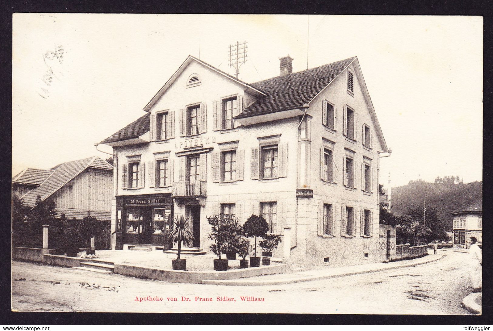 1911 Aus Willisau Gelaufene AK Nach Unterägeri. Minim Fleckig. Apotheke Von Dr. Sidler, Willisau - Willisau