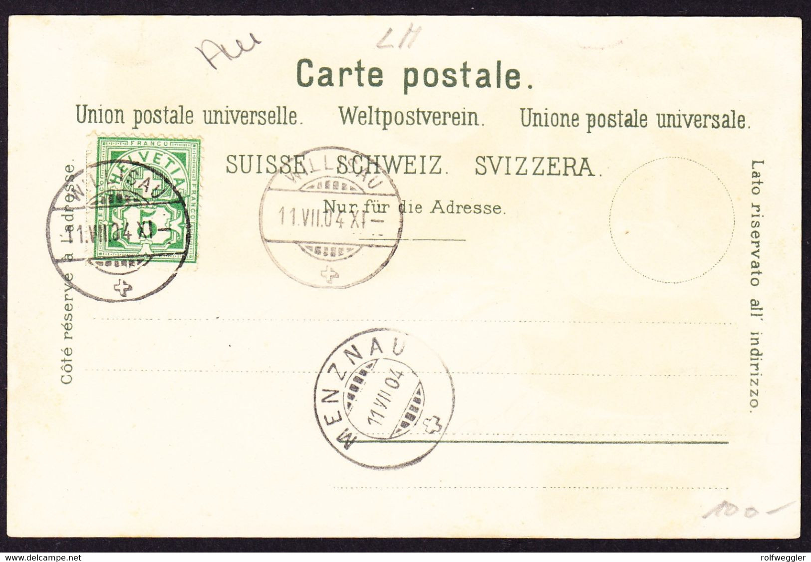 1904 Gelaufene Litho AK, 4 Bildrig, Gruss Aus Willisau. Text Und Adresse Ausradiert - Willisau
