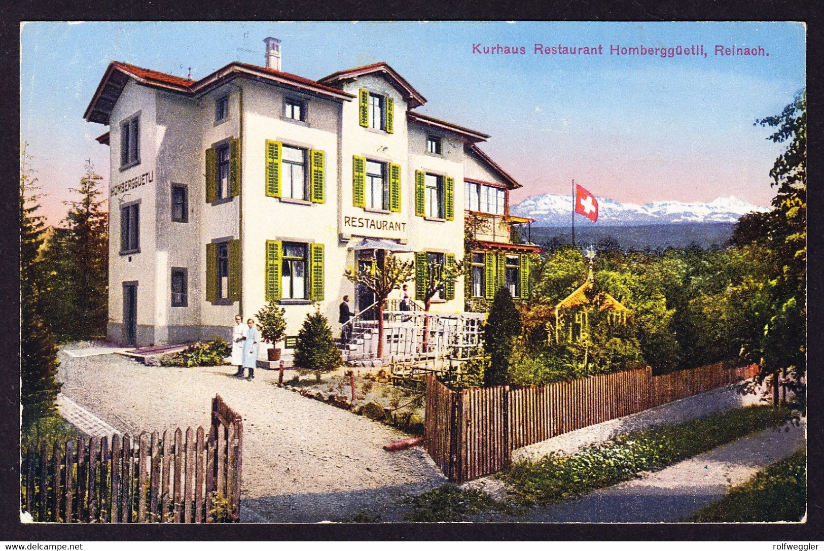 1930 Gelaufen AK Aus Reinach Mit Kurhaus Und Restaurant Homberggüetli. Reinach - Reinach