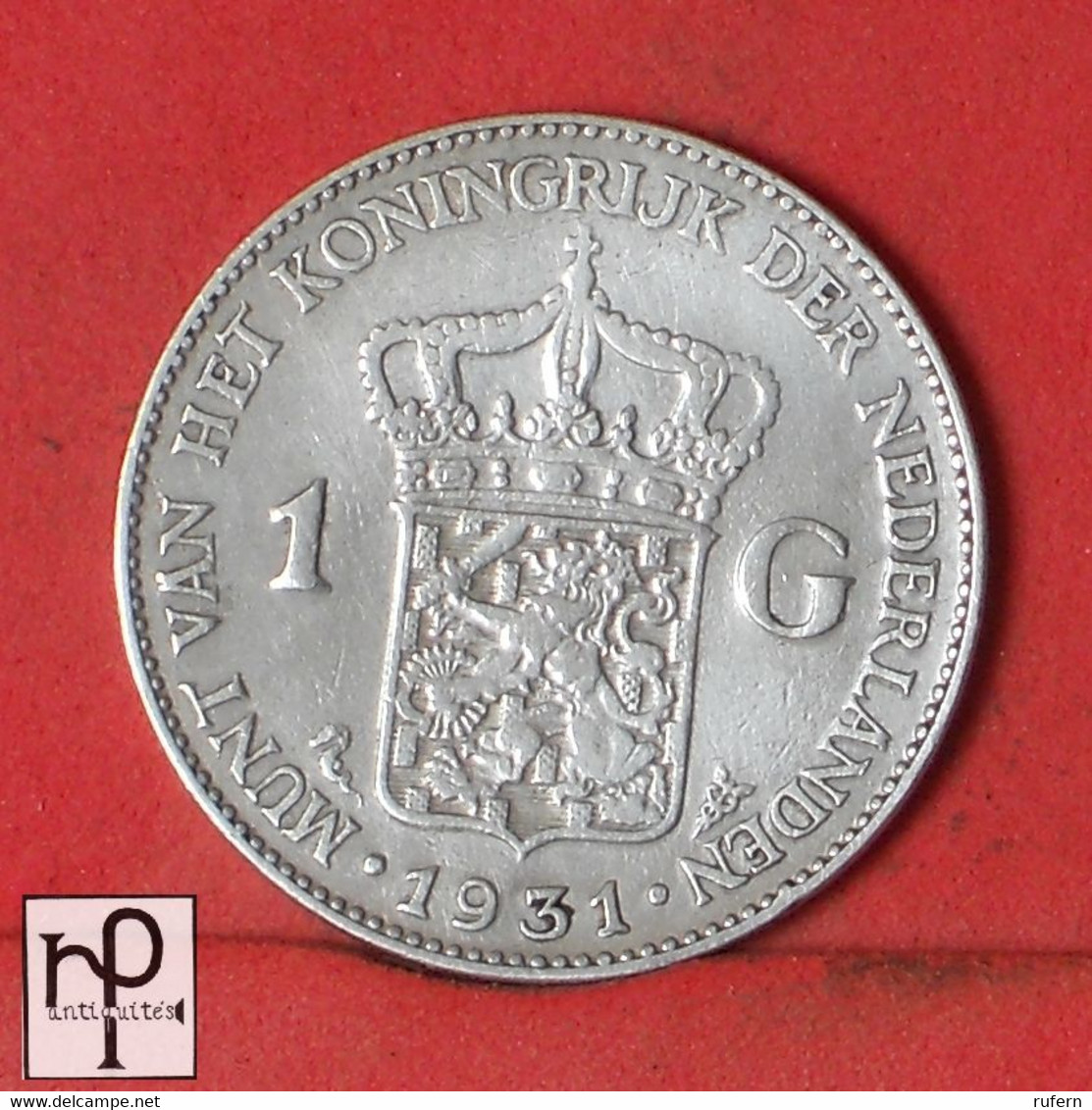 NETHERLANDS  1 GULDEN 1931 - ***SILVER***   KM# 161,1 - (Nº50785) - 1 Gulden