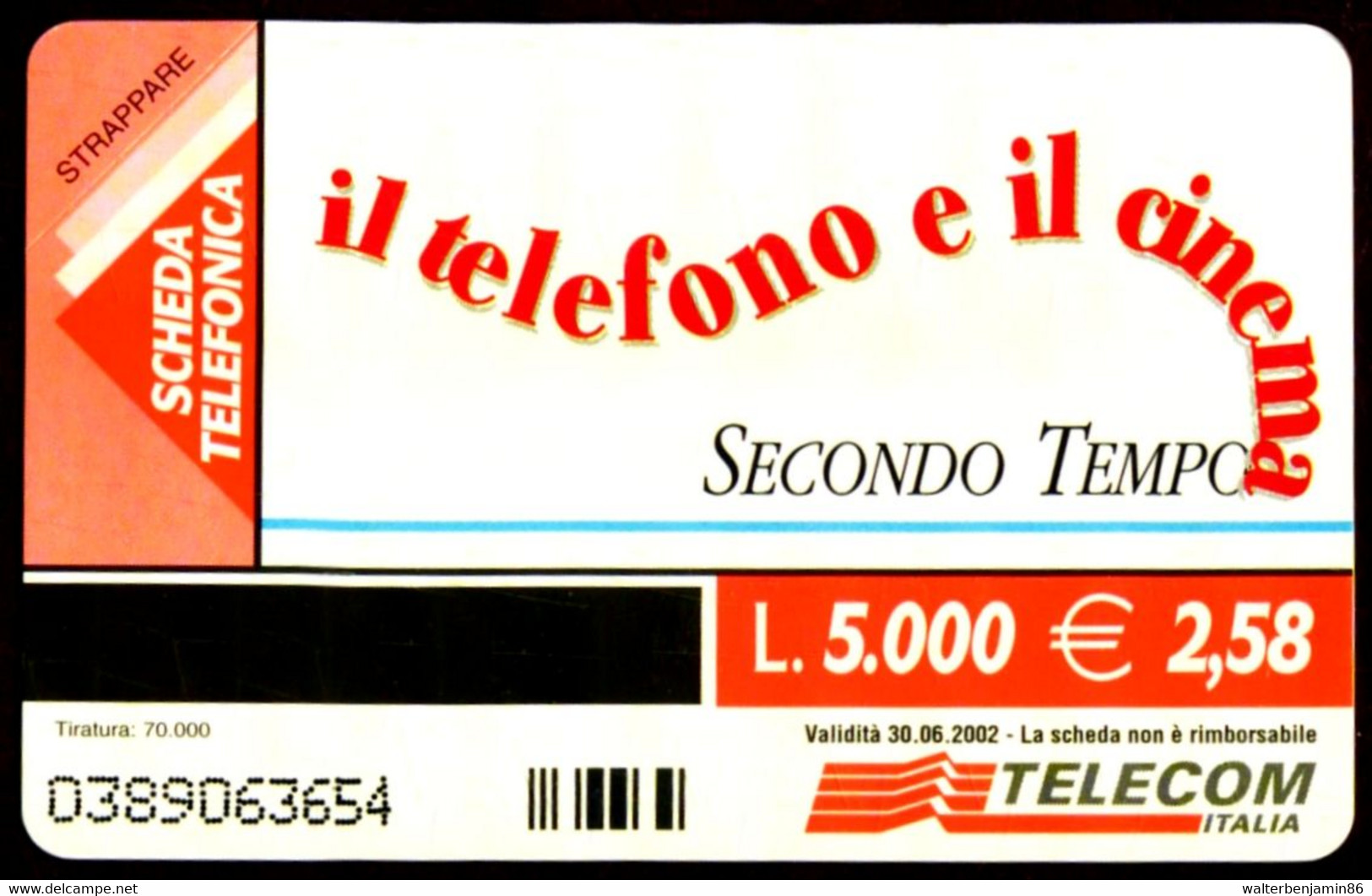 G 1200 C&C 3278 SCHEDA TELEFONICA NUOVA MAGNETIZZATA IL TELEFONO E IL CINEMA SECONDO TEMPO ARRIVANO I DOLLARI - Erreurs & Variétés