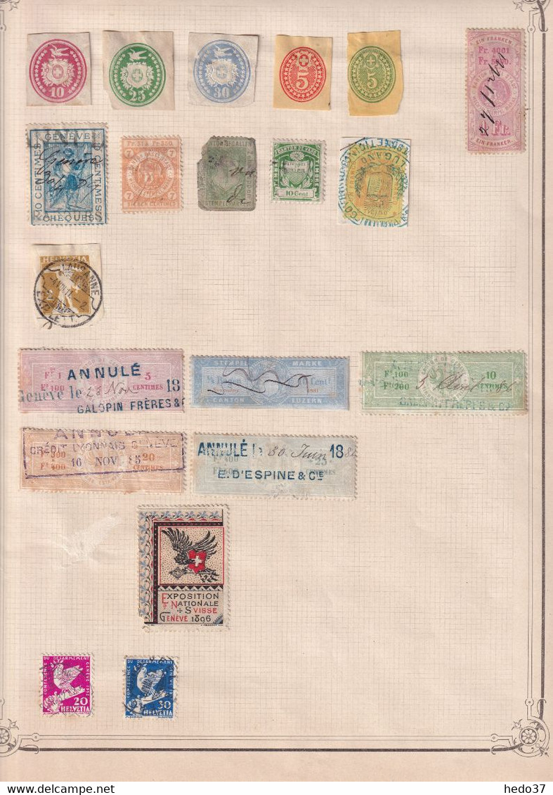 Suisse - Collection Ancienne Vendue Page Par Page - Tous états - Collections