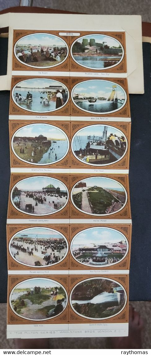 2 OLD MULTI PICTURE POSTCARDS - RHYL, NORTH WALES AND BARRY, SOUTH WALES