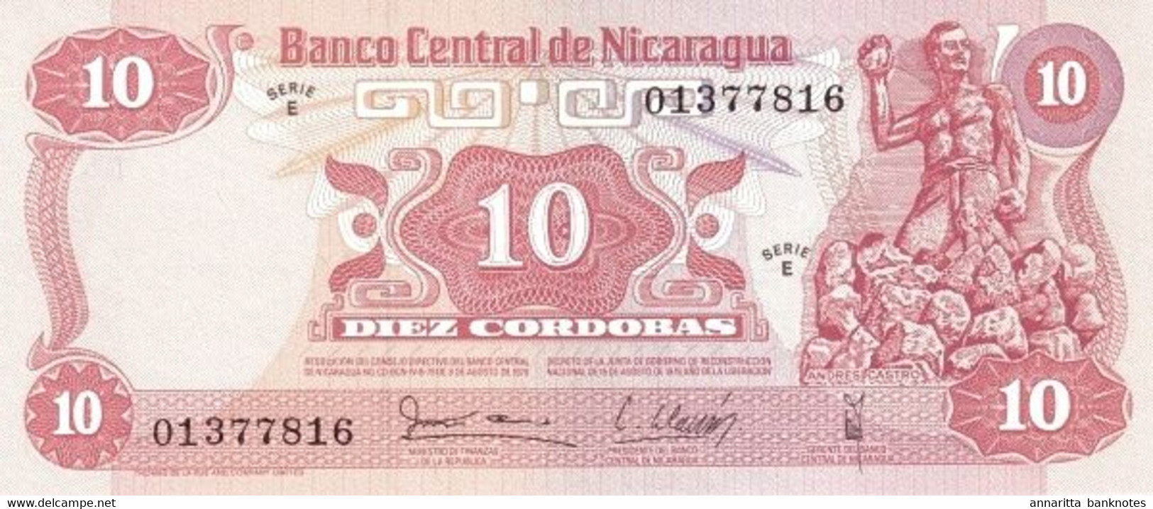 Nicaragua 10 Córdobas 1979, UNC, P-134a, NI428a - Nicaragua