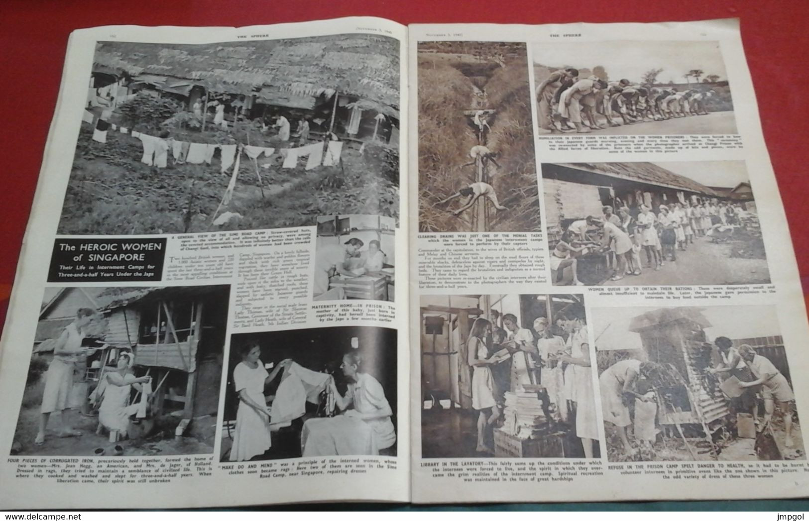 WW2 The Sphere 3 Novembre 1945 Femmes Prisonnières Japonais Singapour, Java Malaisie Indochine Japon ,Allemagne Autriche - Military/ War