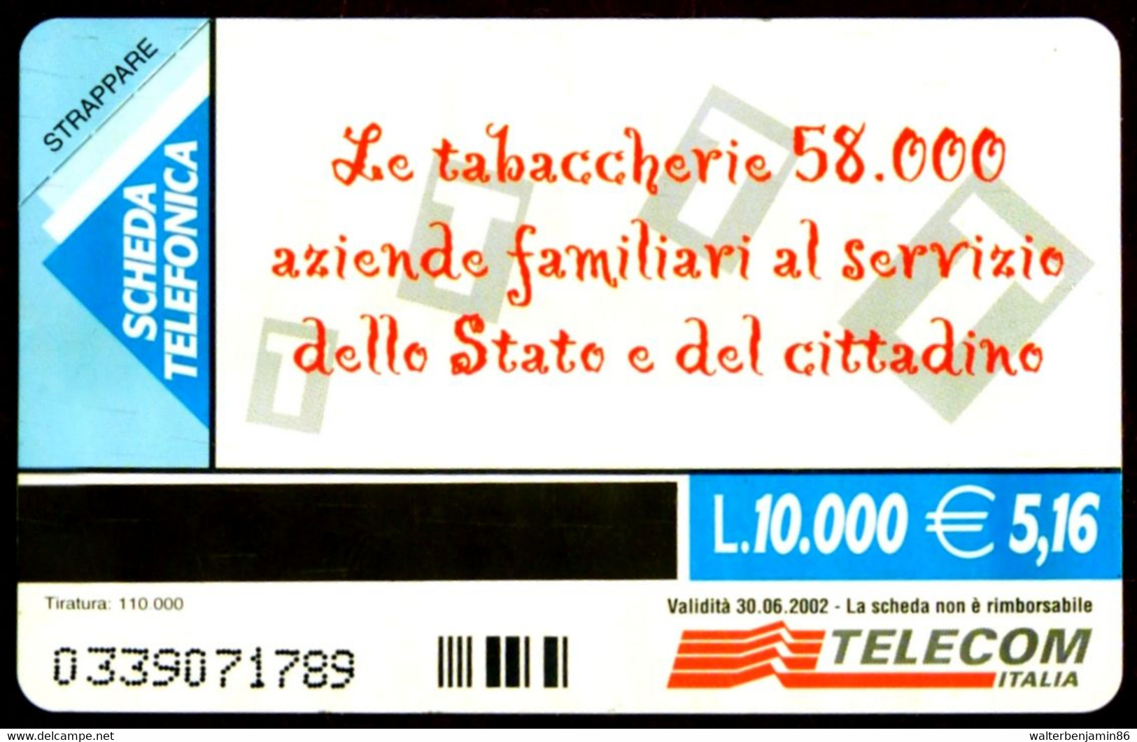 G 1158 C&C 3245 SCHEDA TELEFONICA NUOVA MAGNETIZZATA T2000 LE TABACCHERIE - Errori & Varietà