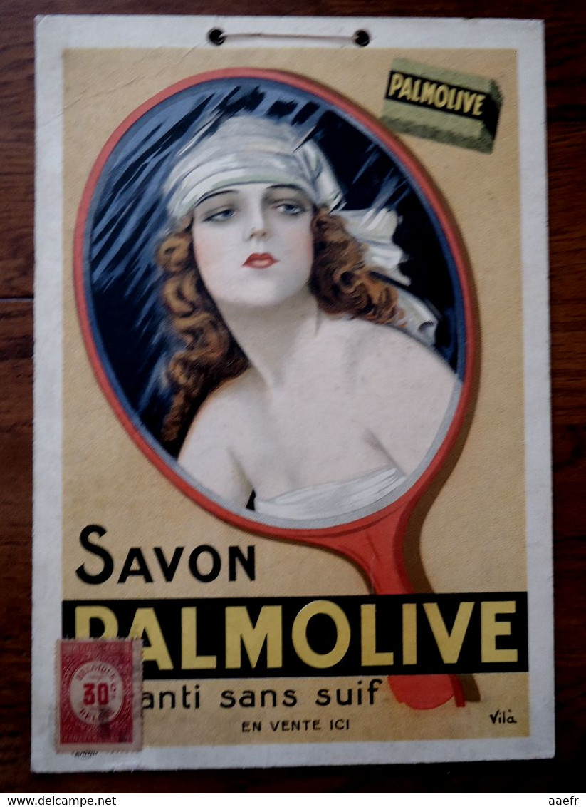 Affiche PALMOLIVE 1926 -  Emilio Vias - Panneau Publicitaire Belge D'époque - Schoonheidsproducten