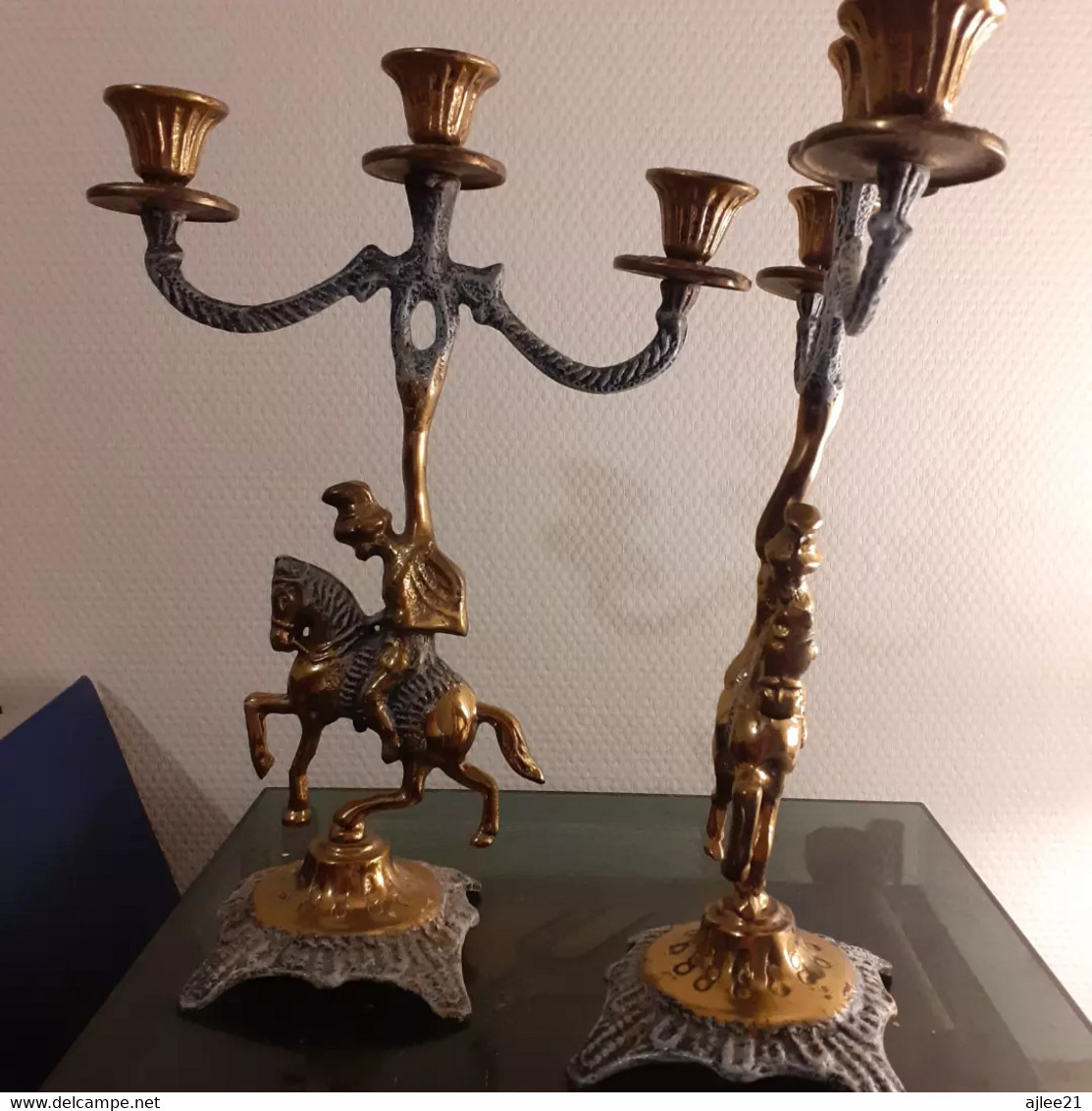 Bougeoir Cavalier En Laiton - Chandeliers, Candelabras & Candleholders