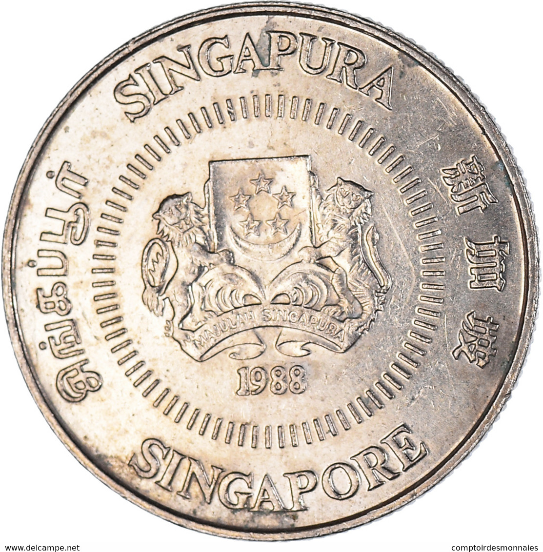 Monnaie, Singapour, 10 Cents, 1988 - Singapour