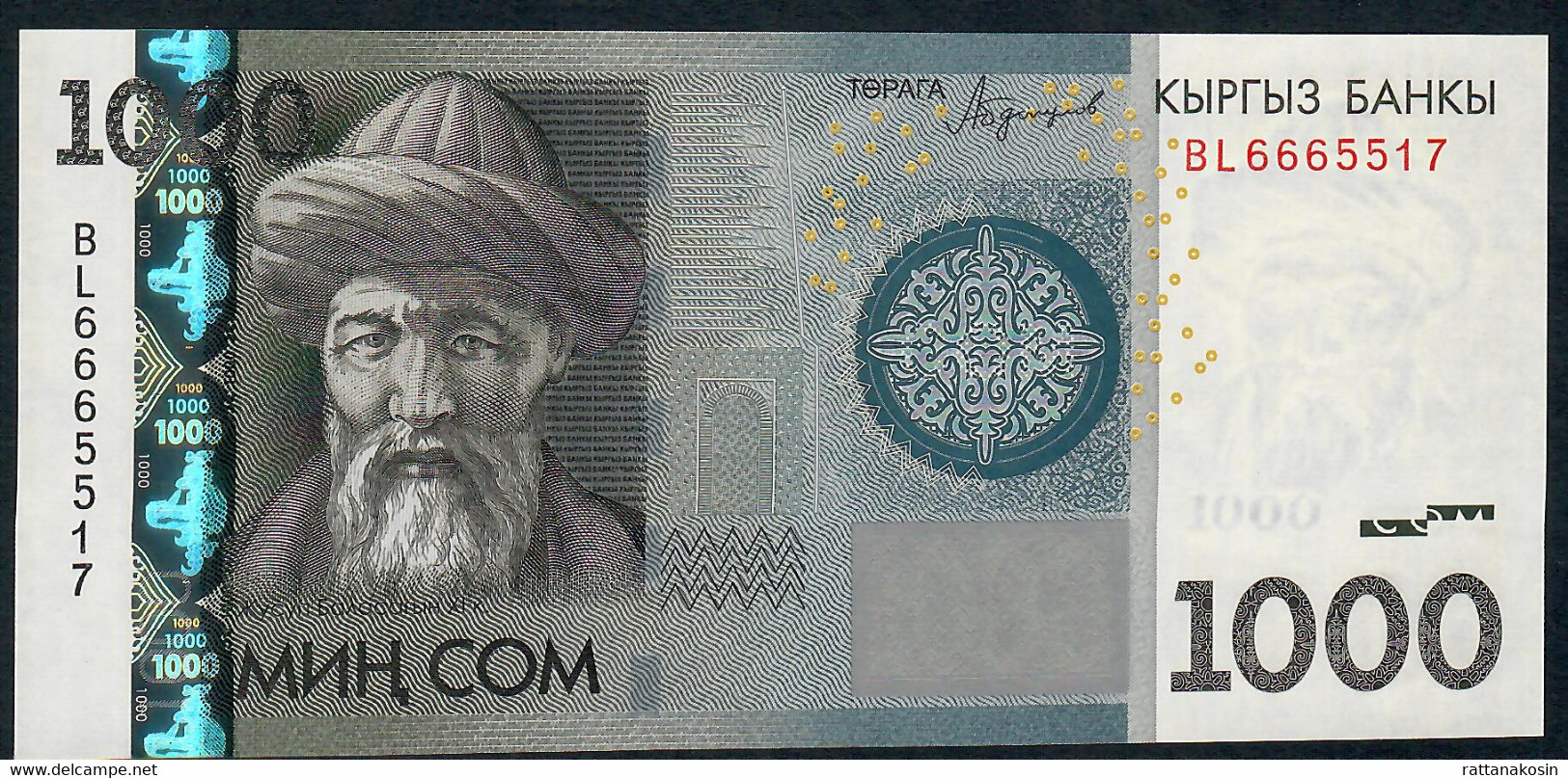 KYRGYSTAN P29b 1000 SOM 2016 #BL   UNC. - Kirgisistan