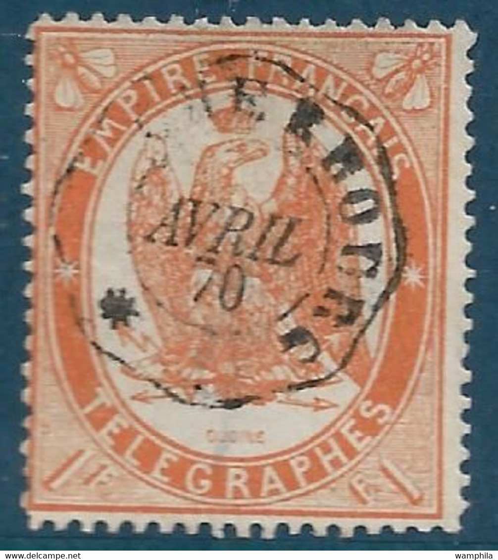 France Télégraphe N°7 Orange  Oblitéré. Cote 17€ - Telegrafi E Telefoni