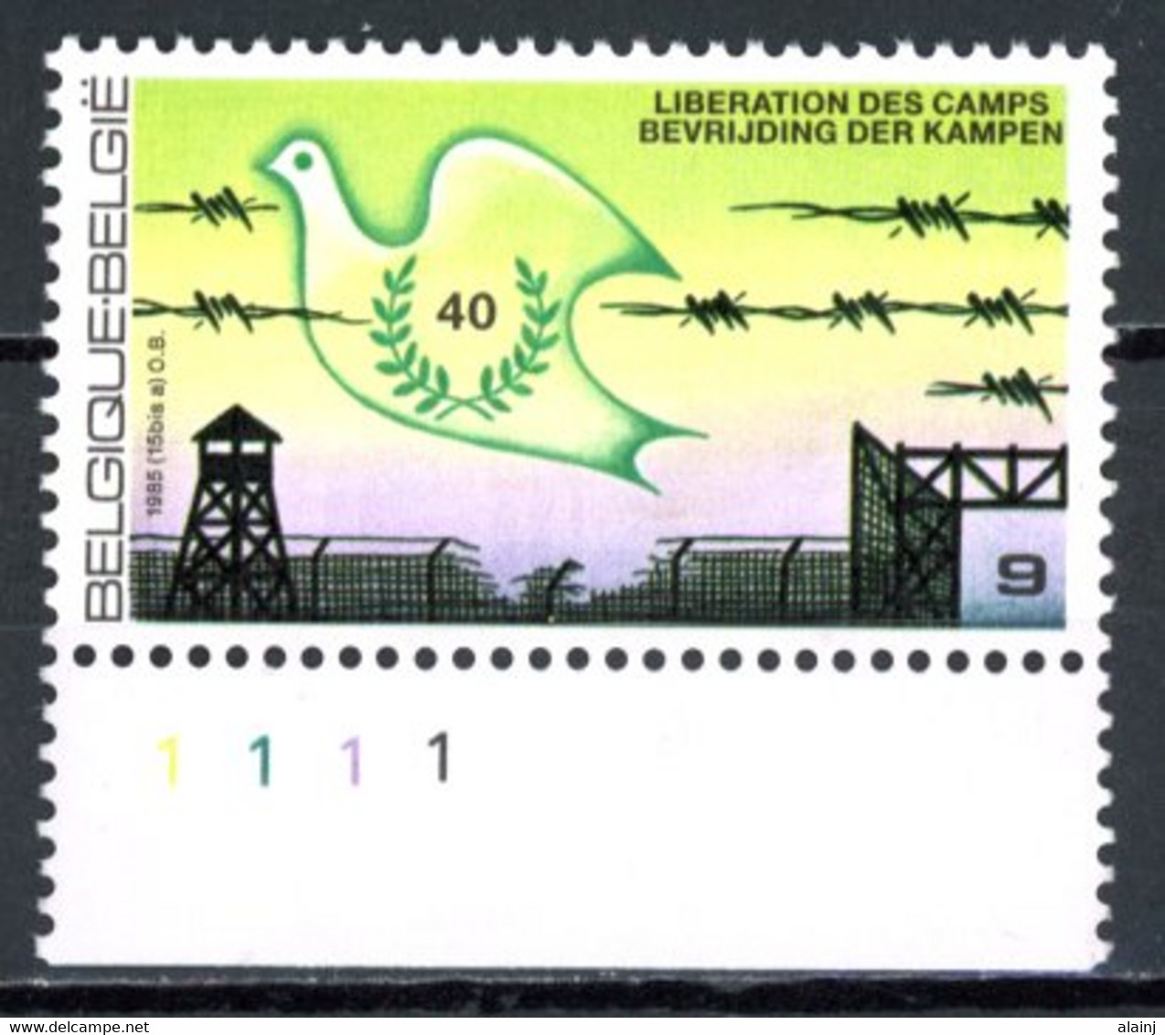 BE  2186  XX   ----   Anniversaire De La Libération  --  N° De Planche 1 - 1981-1990