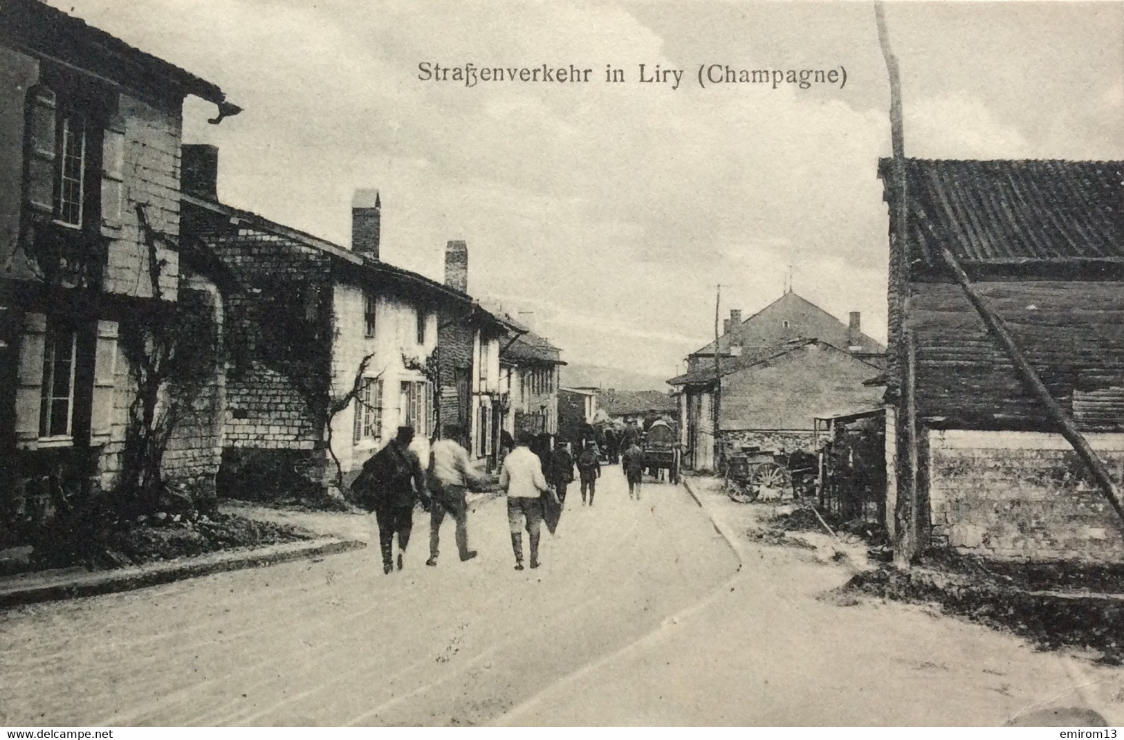 [08] Champagne Liry Strasenverkehr Cachet Militaire Allemand 1916 - Other & Unclassified