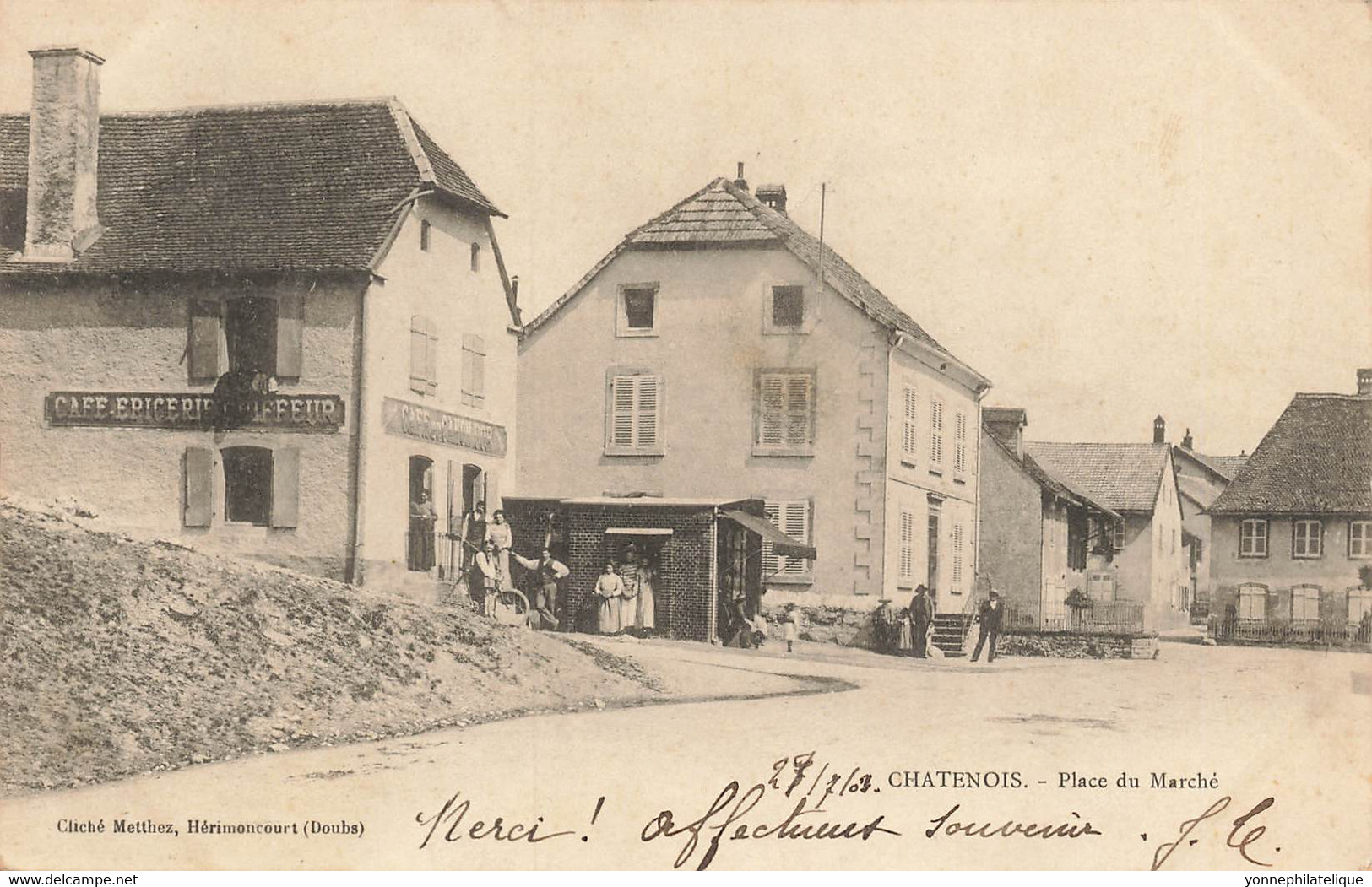 90 - TERRITOIRE DE BELFORT - CHATENOIS - Place Du Marché, Café, épicerie, Coiffeur - Animation- Superbe - 10077 - Châtenois-les-Forges