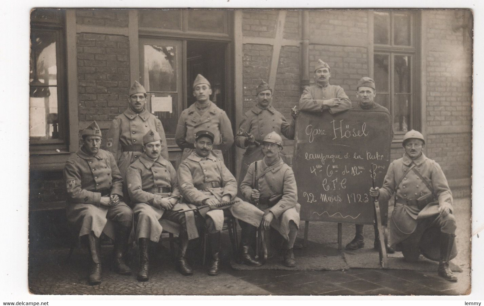 RATINGEN - HÖSEL - GARE - CARTE PHOTO DOCUMENT - CAMPAGNE DE LA RHUR - OCCUPATION FRANÇAISE - Suites GUERRE 1914-18 - Ratingen