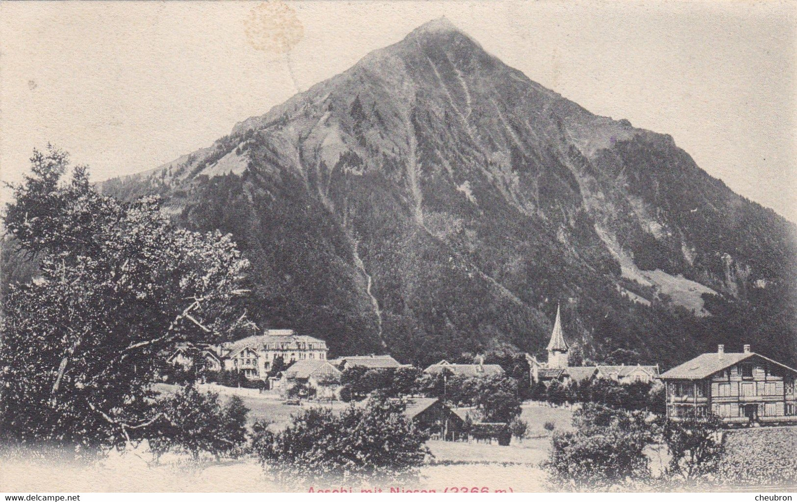 SUISSE . CPA. AESCHI MIT NIESEN . ANNEE 1907 + TEXTE - Aeschi Bei Spiez