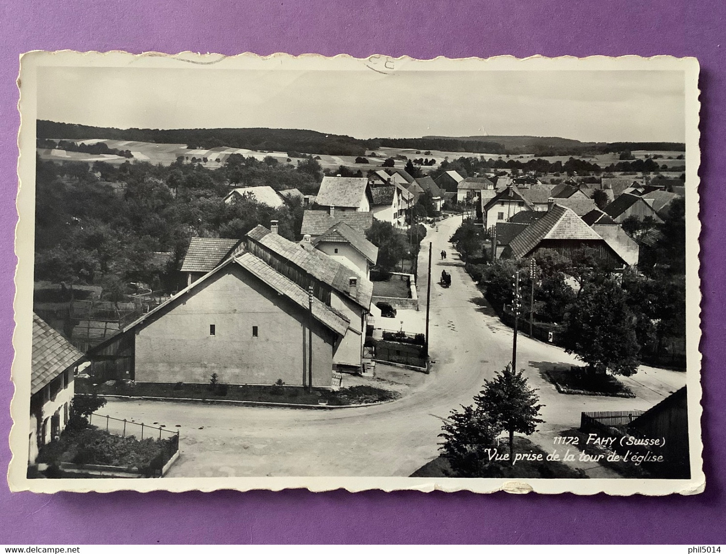 SUISSE   CPSM Petit Format    FAHY   Vue Prise De La Tour De L’église      Très Bon état - Fahy