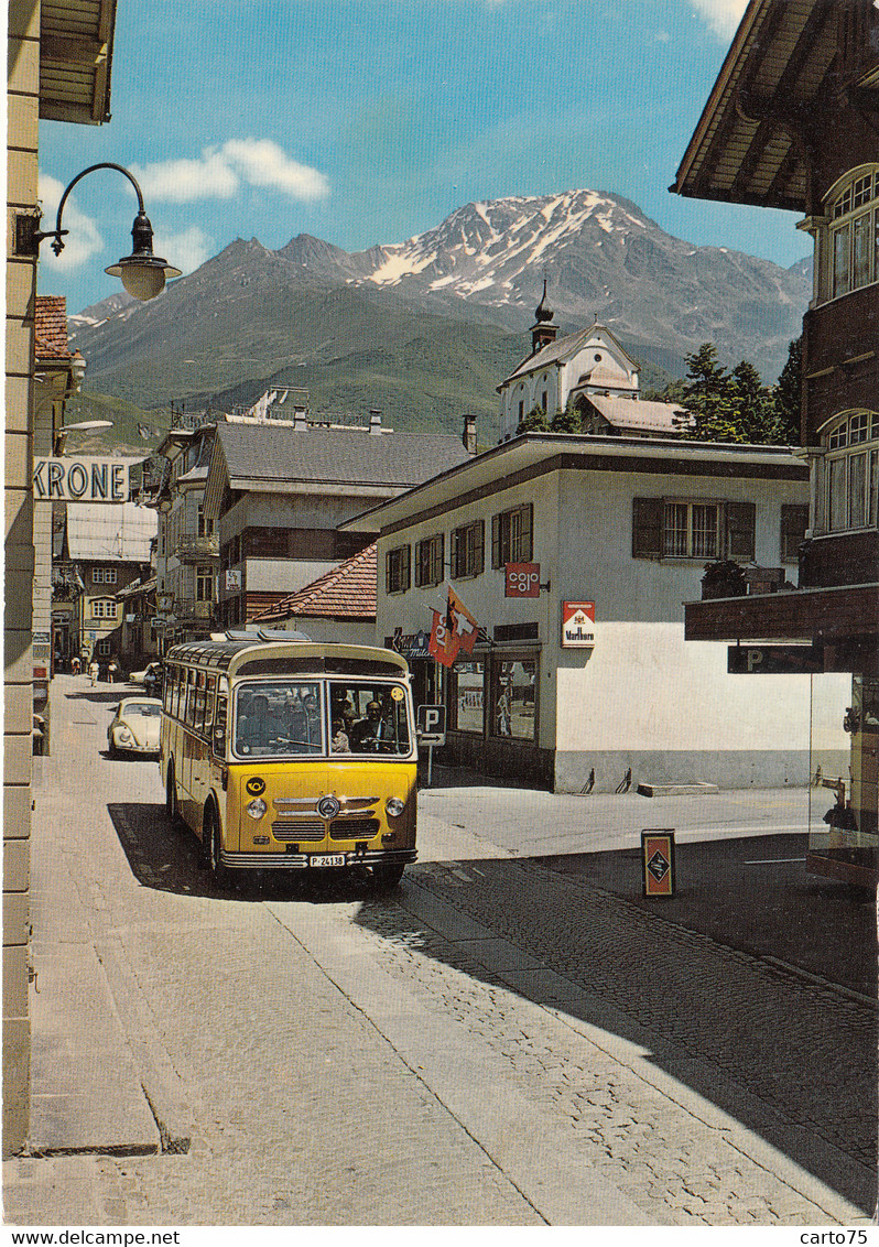 Suisse - Andermatt - Rue Ville - Autobus Autocar Jaune - Automobile - Andermatt