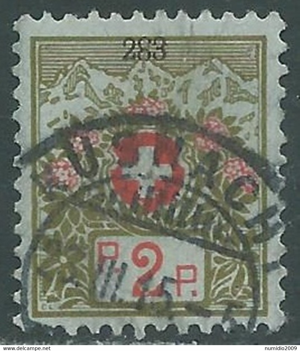 1926 SVIZZERA FRANCHIGIA USATO 2 CENT - RA16-7 - Portofreiheit