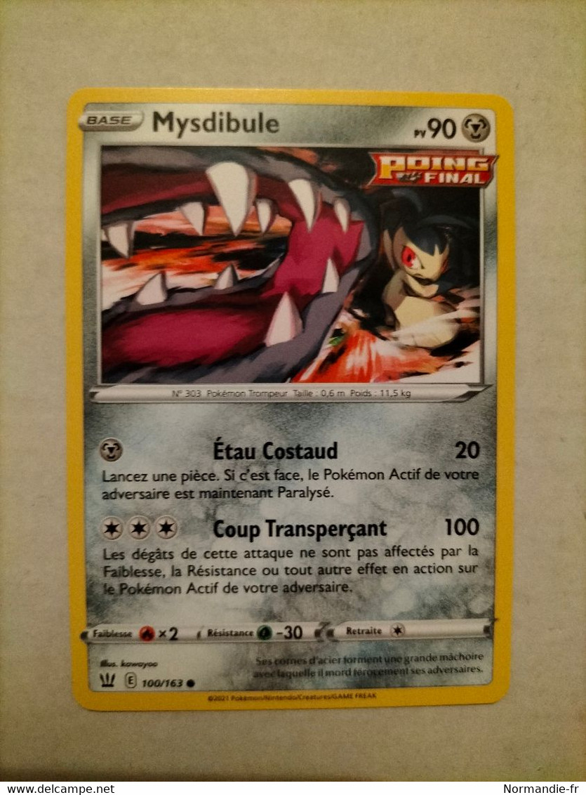 CARTE POKEMON MYSDIBULE 90PV 100/163 SÉRIE ÉPÉE ET BOUCLIER STYLES DE COMBAT 2021 VF COMME NEUVE - Spada E Scudo