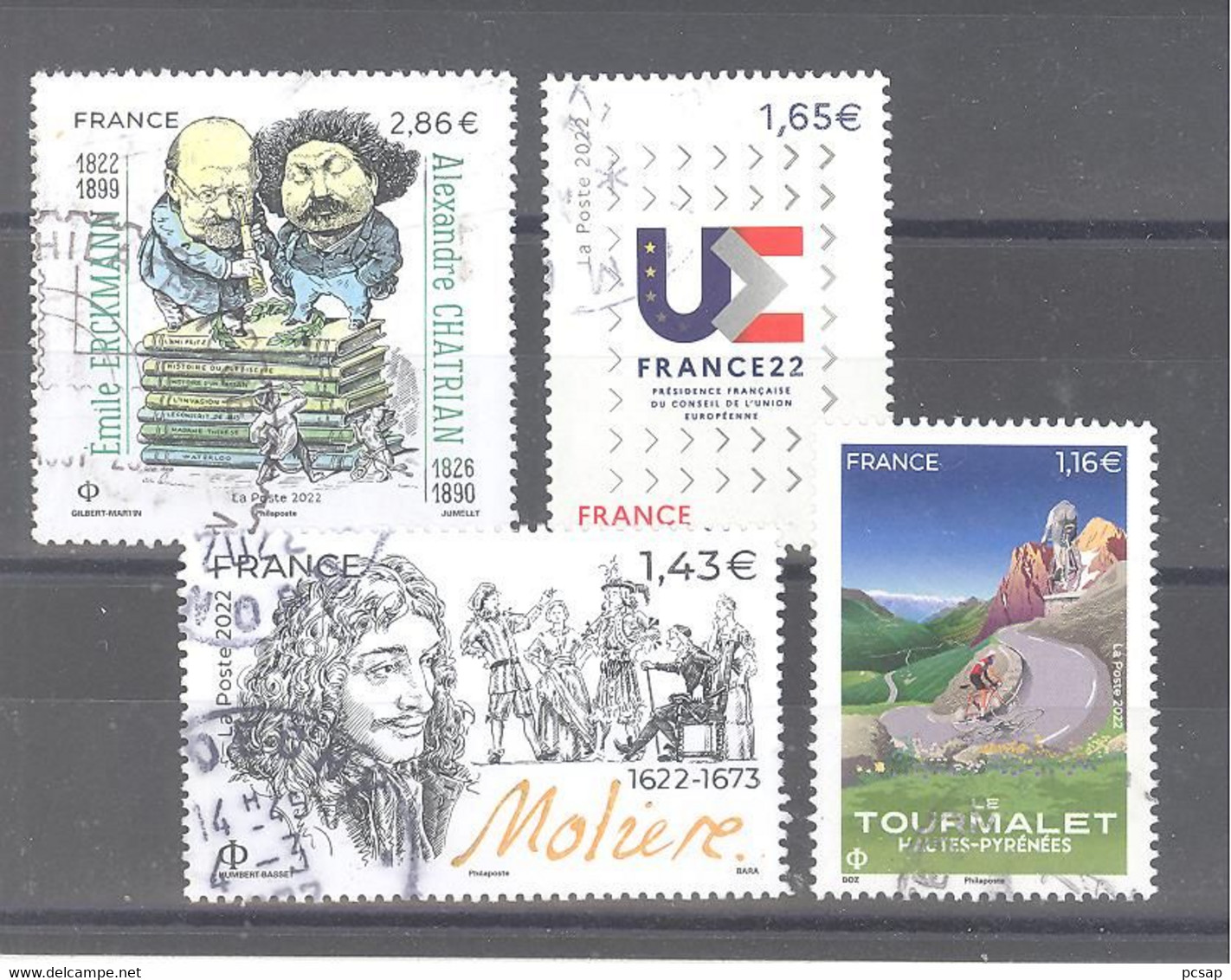 France Oblitérés : Erckmann / Chatrian - Tourmalet - N°5545 (UE) & 5546 (Molière) (cachet Rond) - Used Stamps