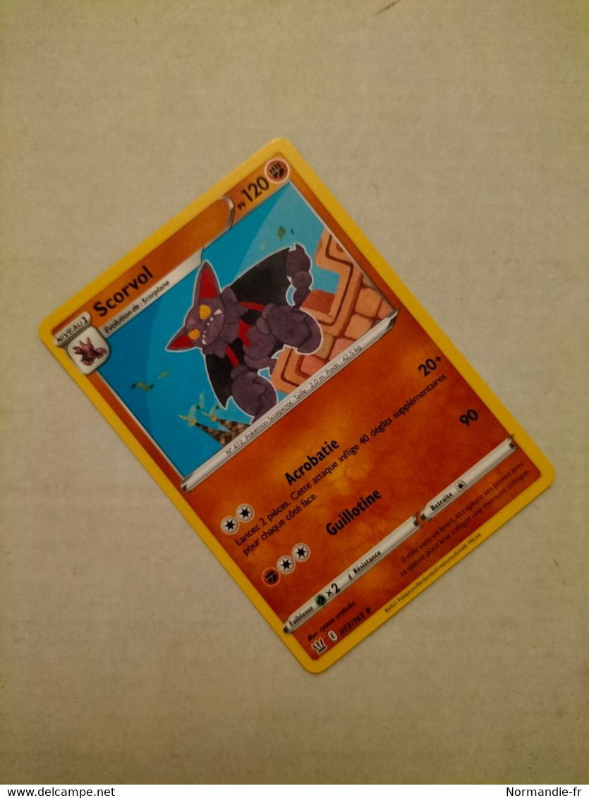 CARTE POKEMON SCORVOL 120PV 072/163 SÉRIE ÉPÉE ET BOUCLIER STYLES DE COMBAT 2021 VF COMME NEUVE - Spada E Scudo