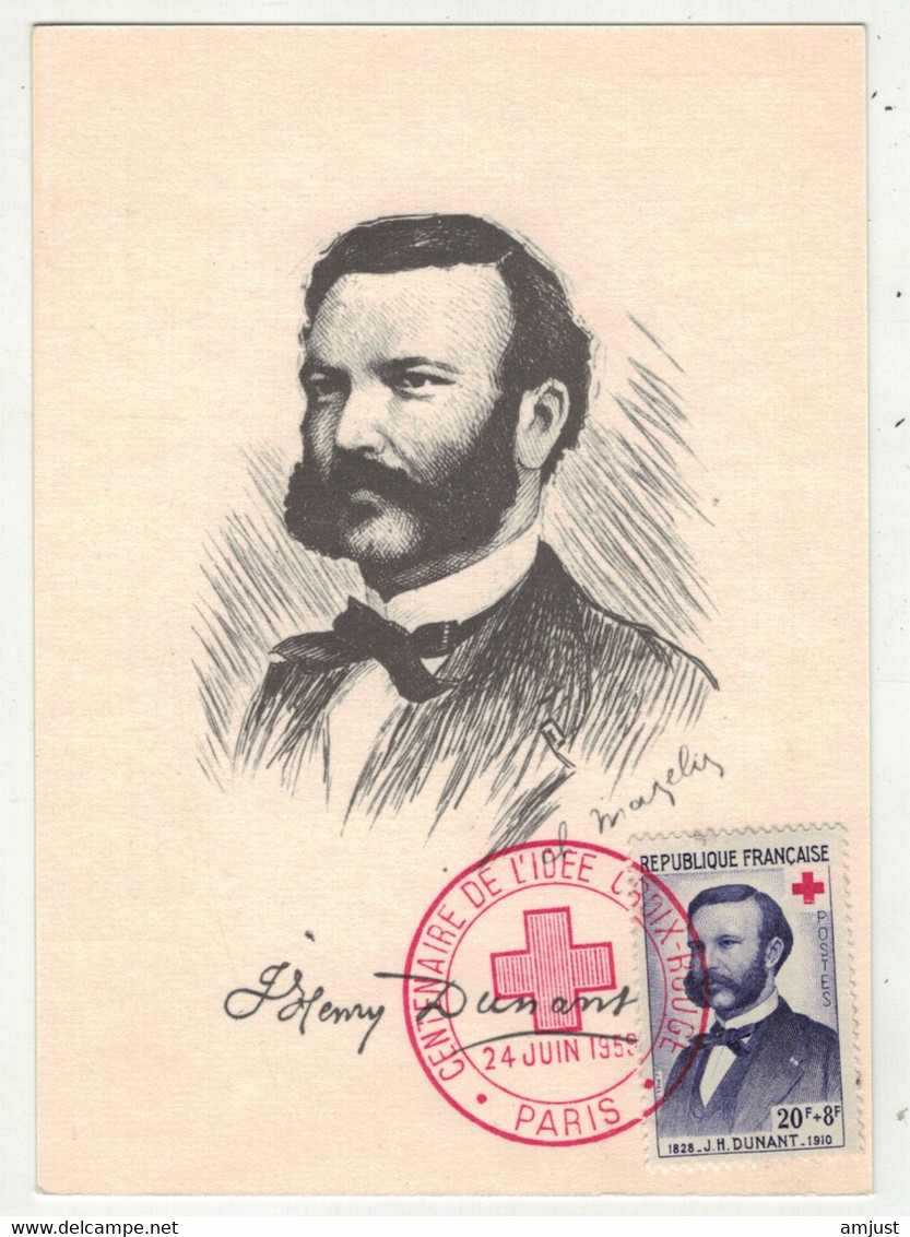 France // Carte Maximum // Henri Dunant - 1950-1959