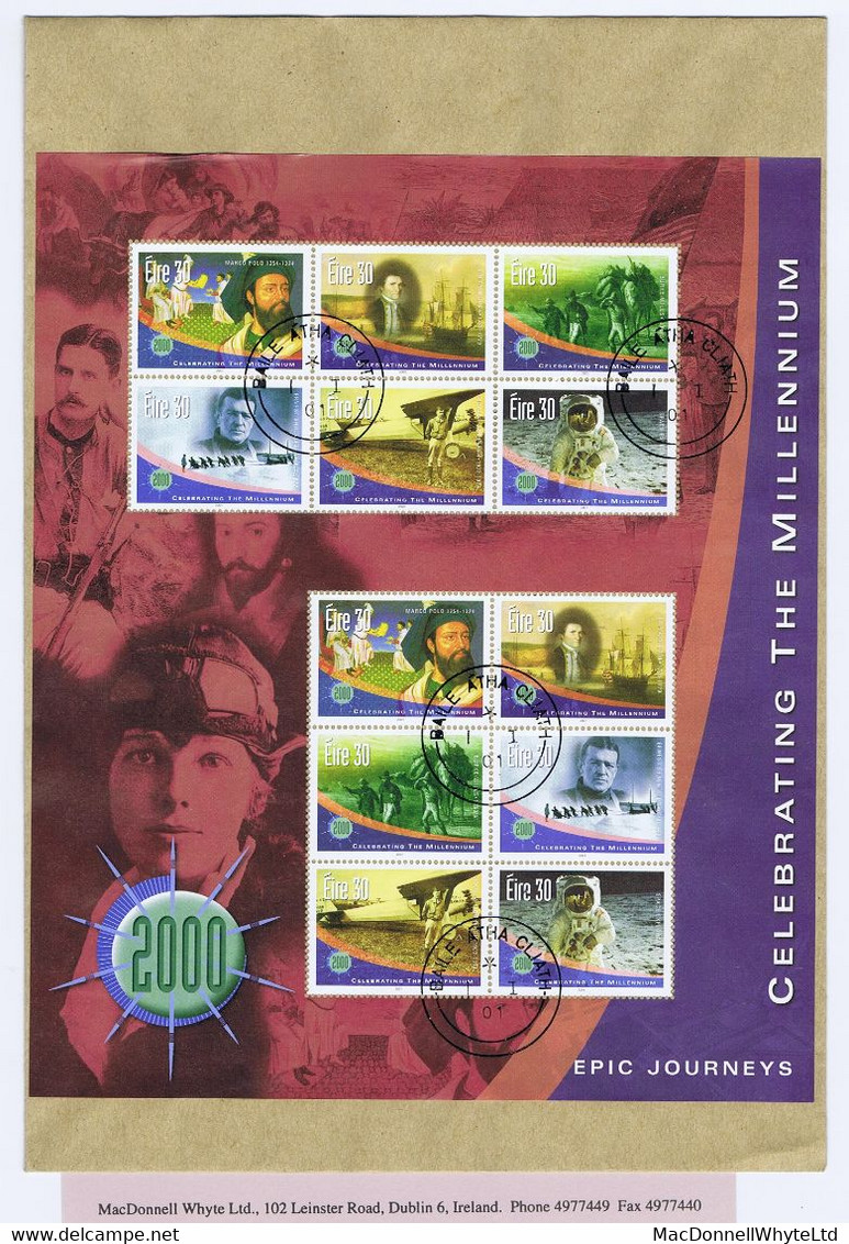 Ireland 2001 Millennium (Sixth Issue) World Events Sheet Fine Used, On Cover Dublin Cds 1 I 01 - Lettres & Documents