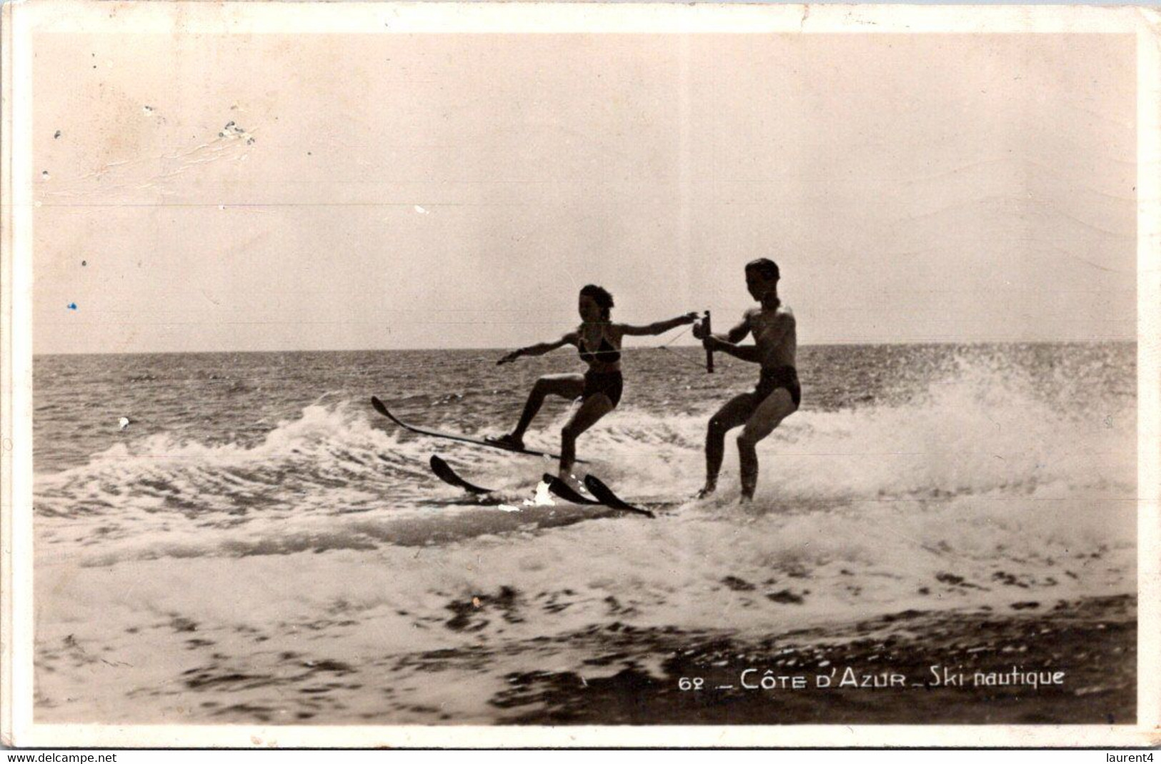 (1 J 51) France - Ski Nautique - Water Ski (b/w) Posted 1947 - Waterski