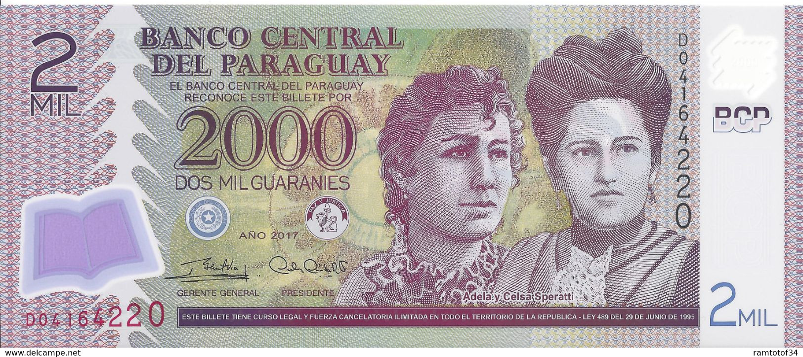 PARAGUAY - 2000 Guaranies 2018 UNC Polymer - Paraguay