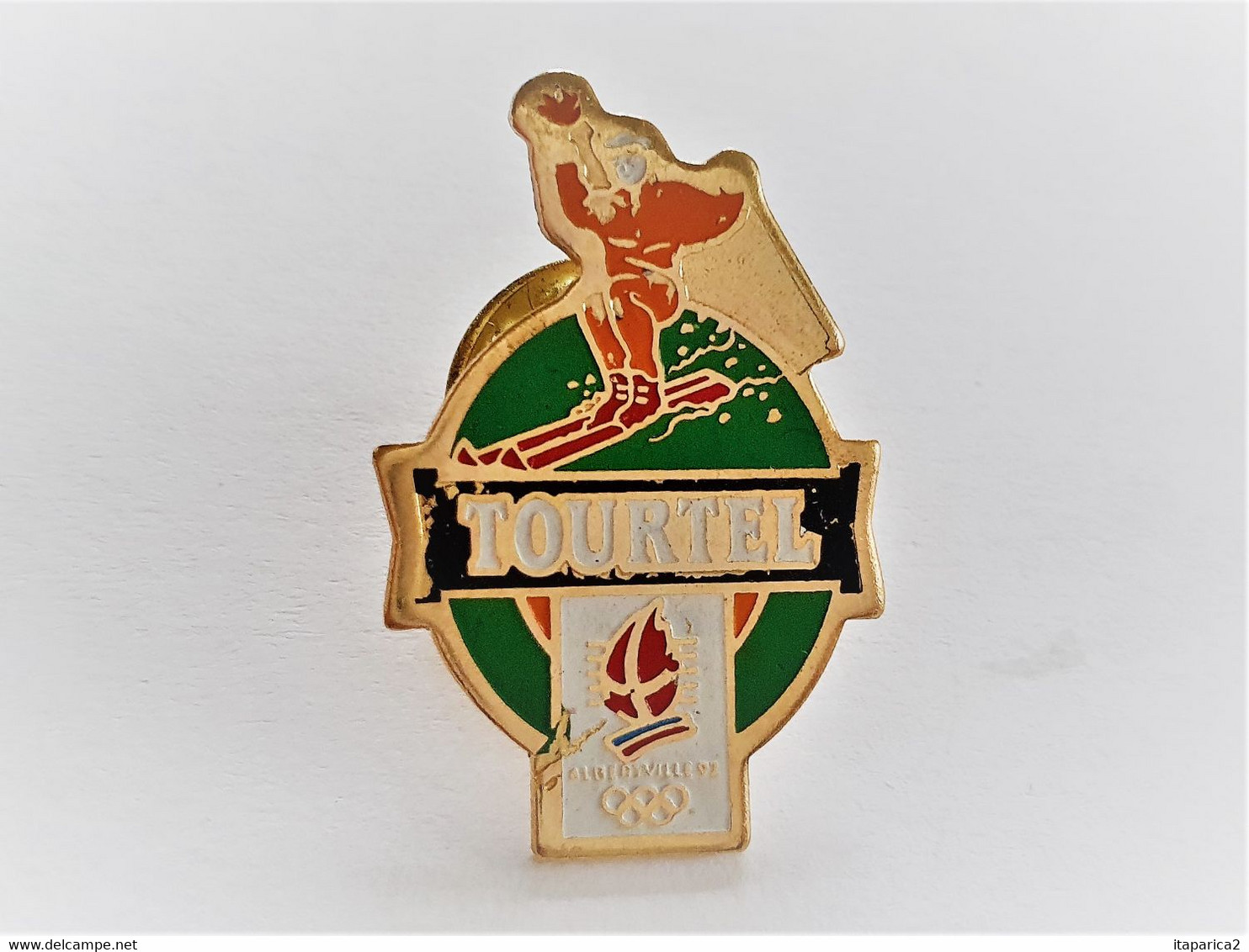 PINS JEUX OLYMPIQUES ALBERTVILLE 92 BIERE SANS ALCOOL TOURTEL  / VERT / 33NAT - Jeux Olympiques