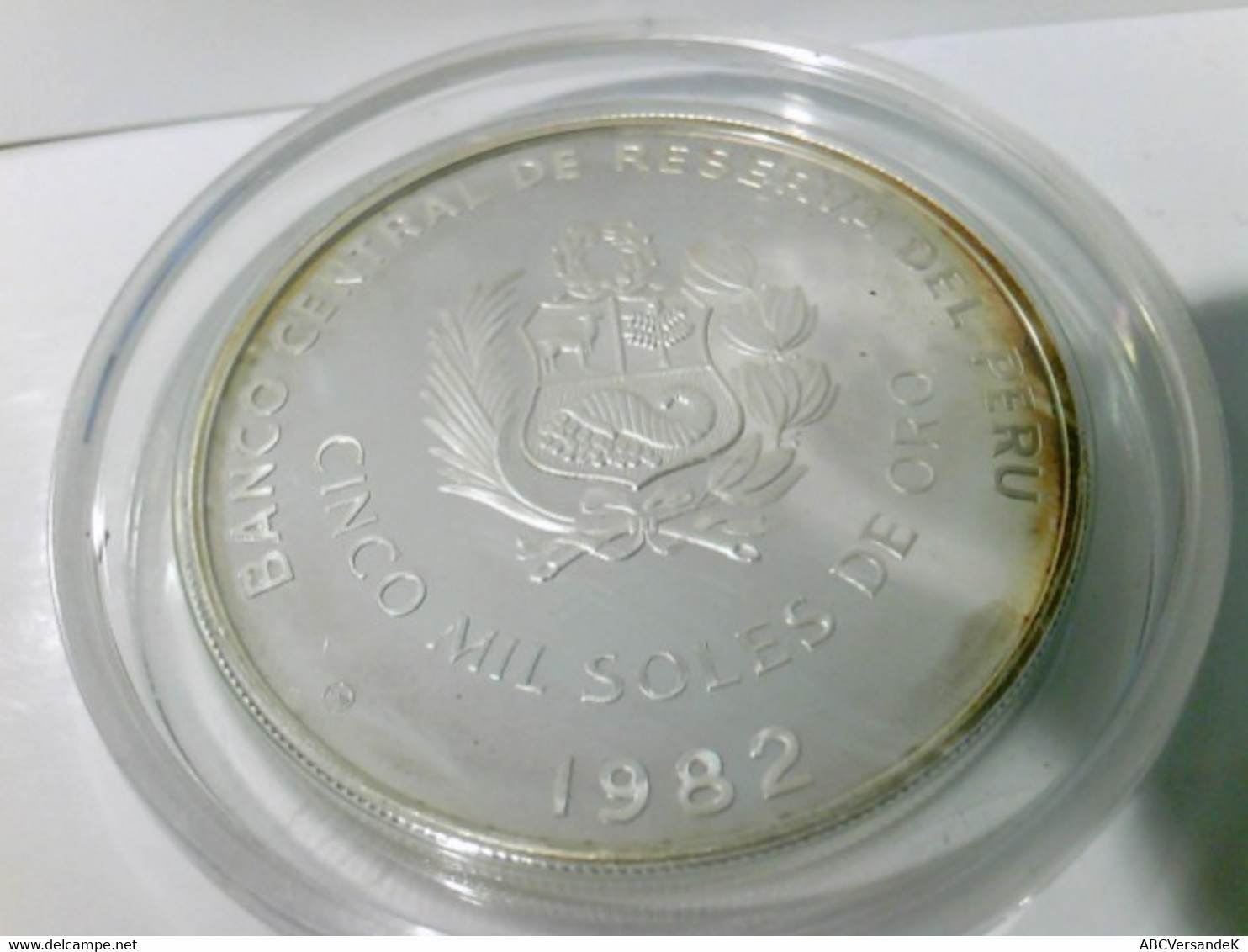 Münzen/ Medaillen: 5000 Soles, 1982, Peru, Fussball Weltmeisterschaft Spanien 1982, Polierte Platte. - Numismatique