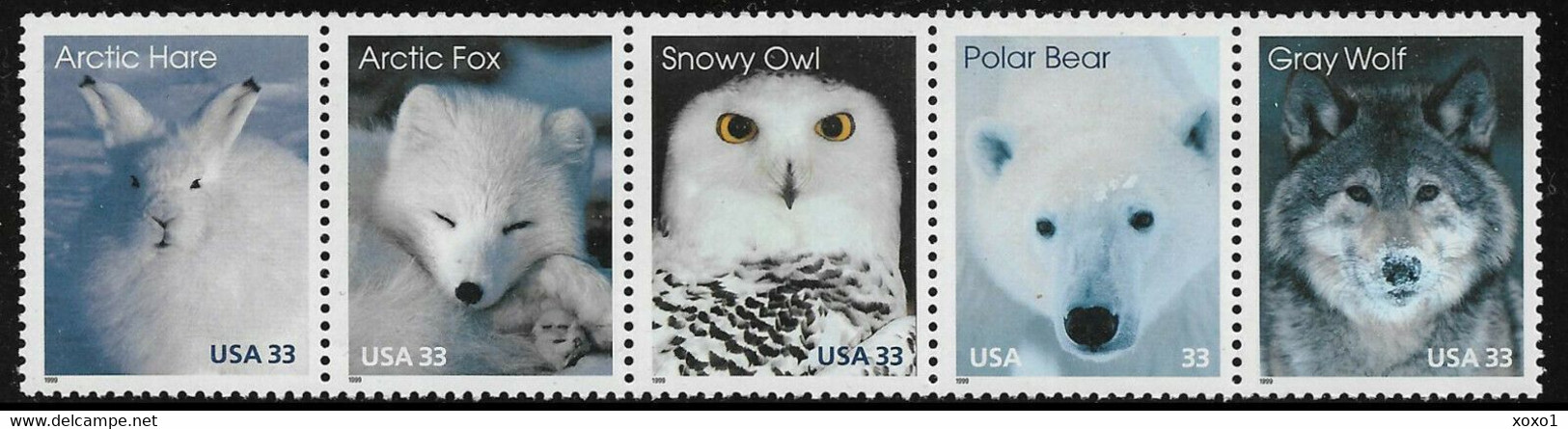 USA 1999 MiNr. 3094 - 3098 Arctic Wildlife, Birds, Snowy Owl, Mammals, Arctic Hare, Wolf 5v  MNH **   4.20 € - Arctic Tierwelt