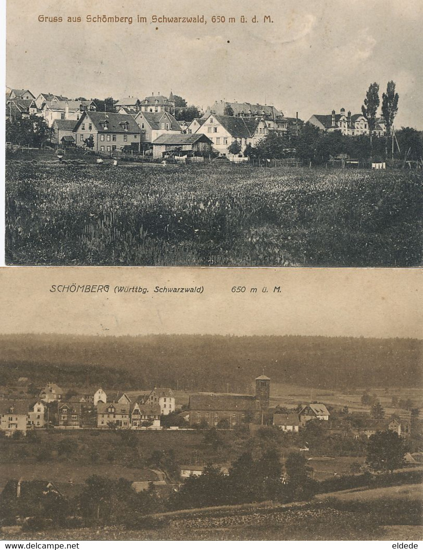 4 Cards Schomberg P. Used To Schiltigheim Sanatorium Kinderheim Etc - Schömberg