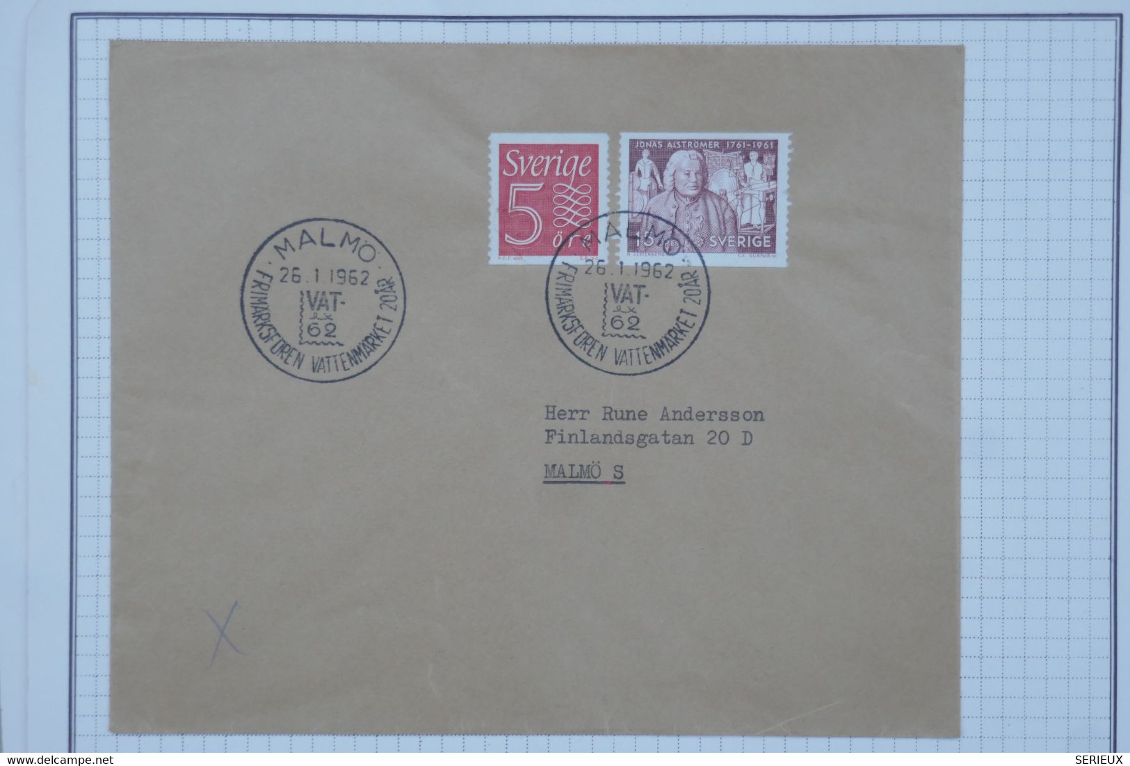 BC7  SVERIGE SUEDE  BELLE  LETTRE  1962  A  MALMO  ++ AFFR. PLAISANT - Covers & Documents