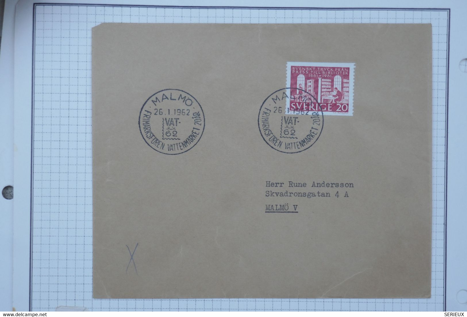 BC7  SVERIGE SUEDE  BELLE  LETTRE  1962 GOTTERBORG  A  MALMO  +PAIRE DE TP + AFFR. PLAISANT - Covers & Documents