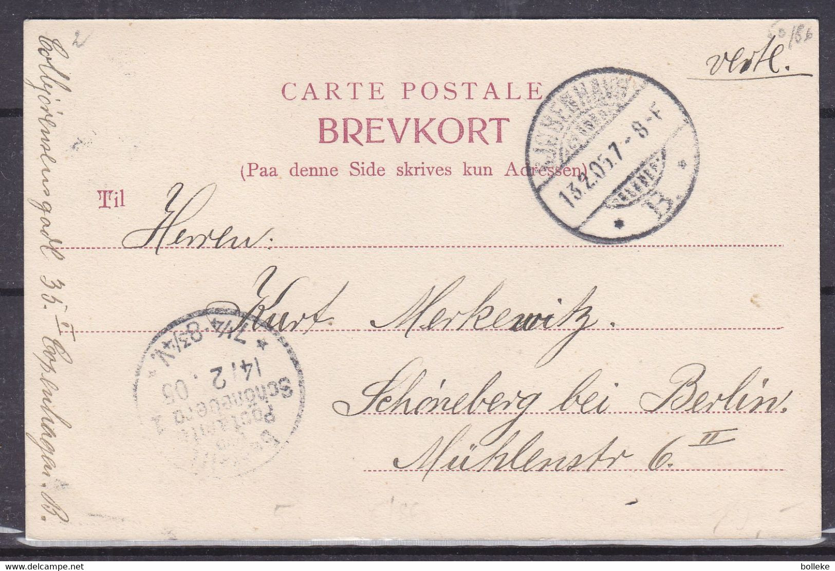 Danemark - Carte Postale De 1905 - Oblit Kjobenhavn - Exp Vers Schönberg Bei Berlin - Vue Tivoli - Lettres & Documents