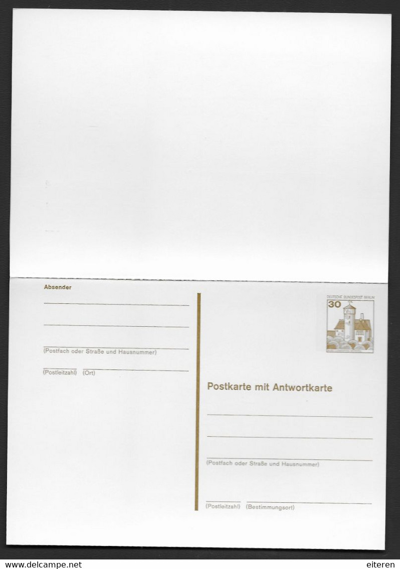 Postkarte Mit Antwortkarte - Burgen Und Schlösser - Cartes Postales - Neuves