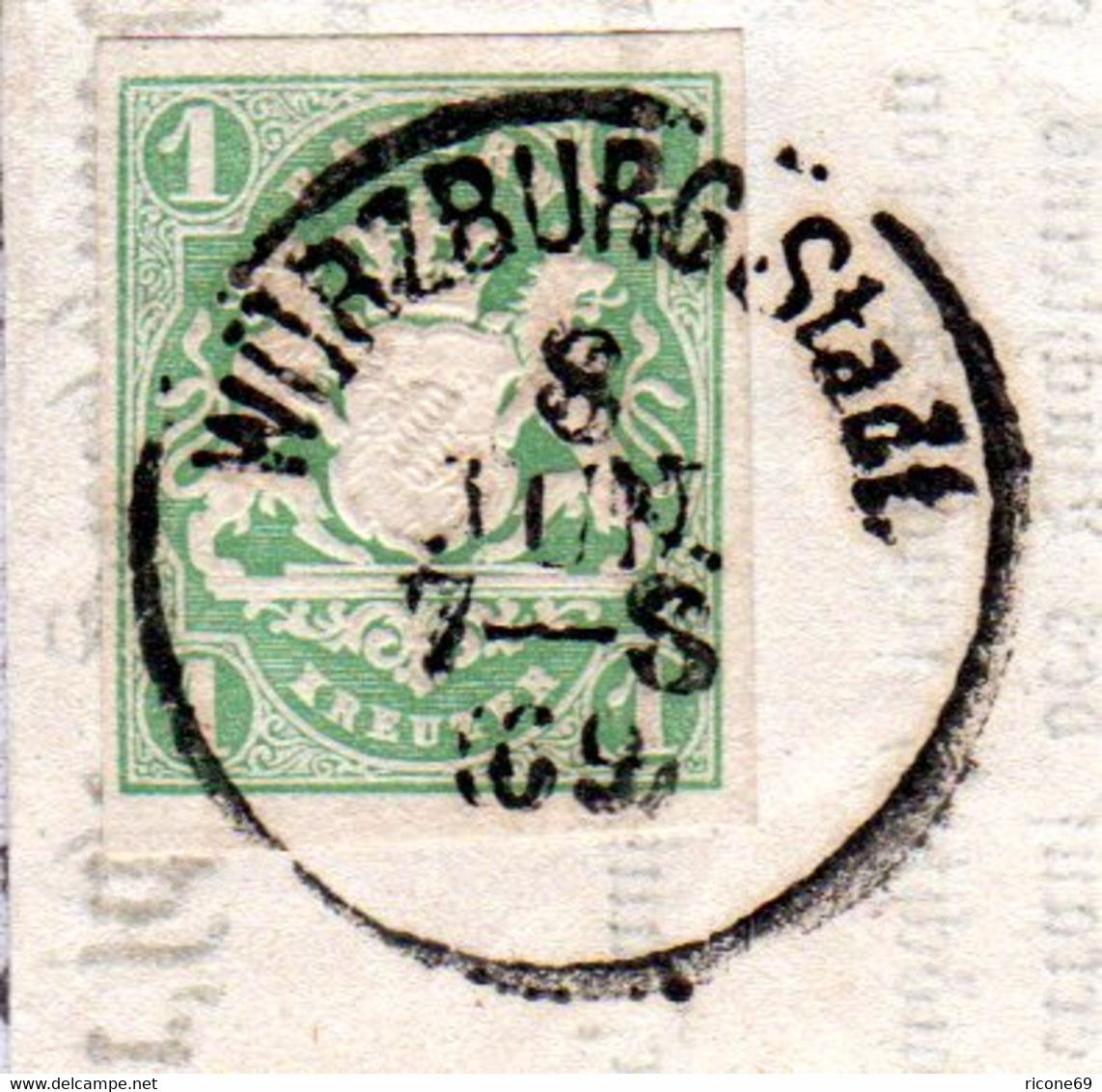 Bayern 1869, Breitrandige 1 Kr. Auf Jubel-Ablaß Drucksache V. Würzburg. - Altri & Non Classificati