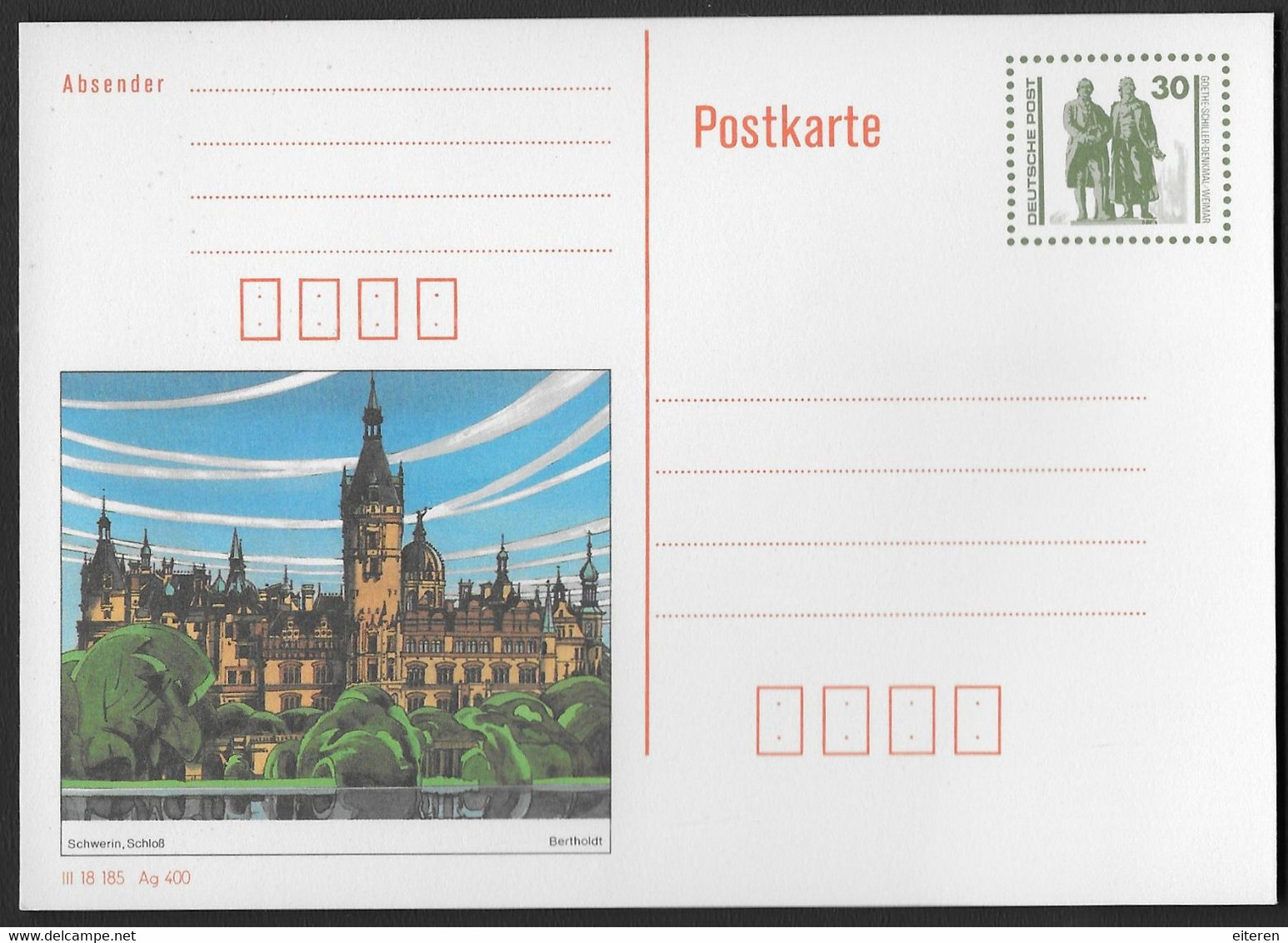 1990 - Schwerin, Schloss - Cartes Postales - Neuves