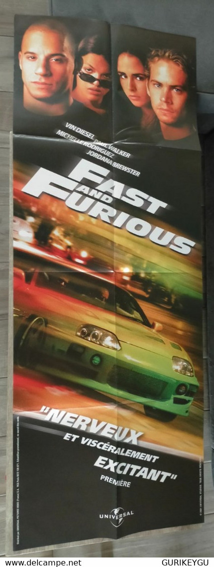 Affiche ORIGINALE 160X60cm Fast And Furious Vin Diesel Paul Walker Michelle Rodriguez Jordanna Brewster 2001 TBE Cinéma - Rahan