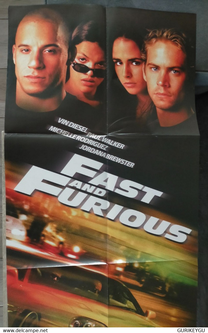 Affiche ORIGINALE 160X60cm Fast And Furious Vin Diesel Paul Walker Michelle Rodriguez Jordanna Brewster 2001 TBE Cinéma - Rahan