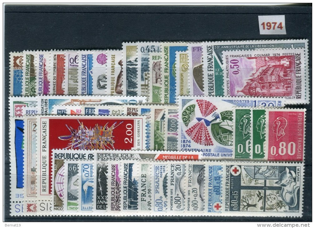 Francia 1974. Completo 47 S ** MNH. - 1970-1979