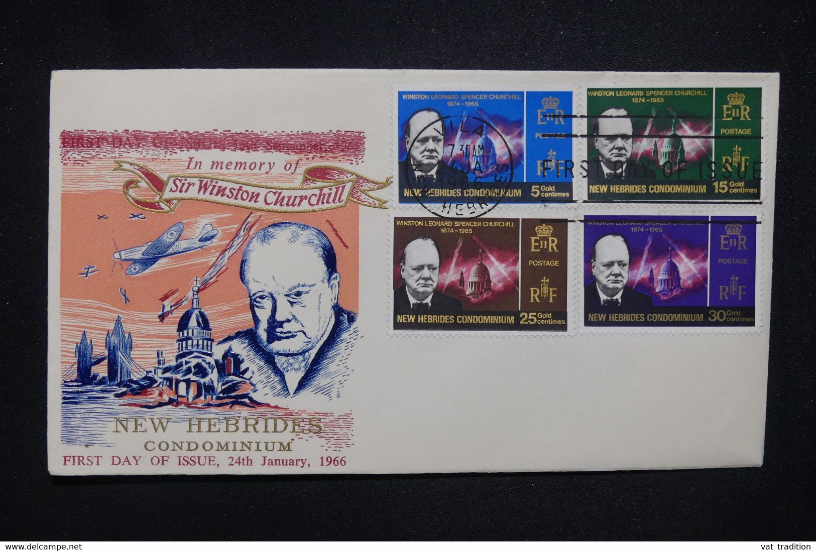 NOUVELLE HÉBRIDES - Enveloppe FDC En 1966 - Sir Winston Churchill - L 130168 - FDC