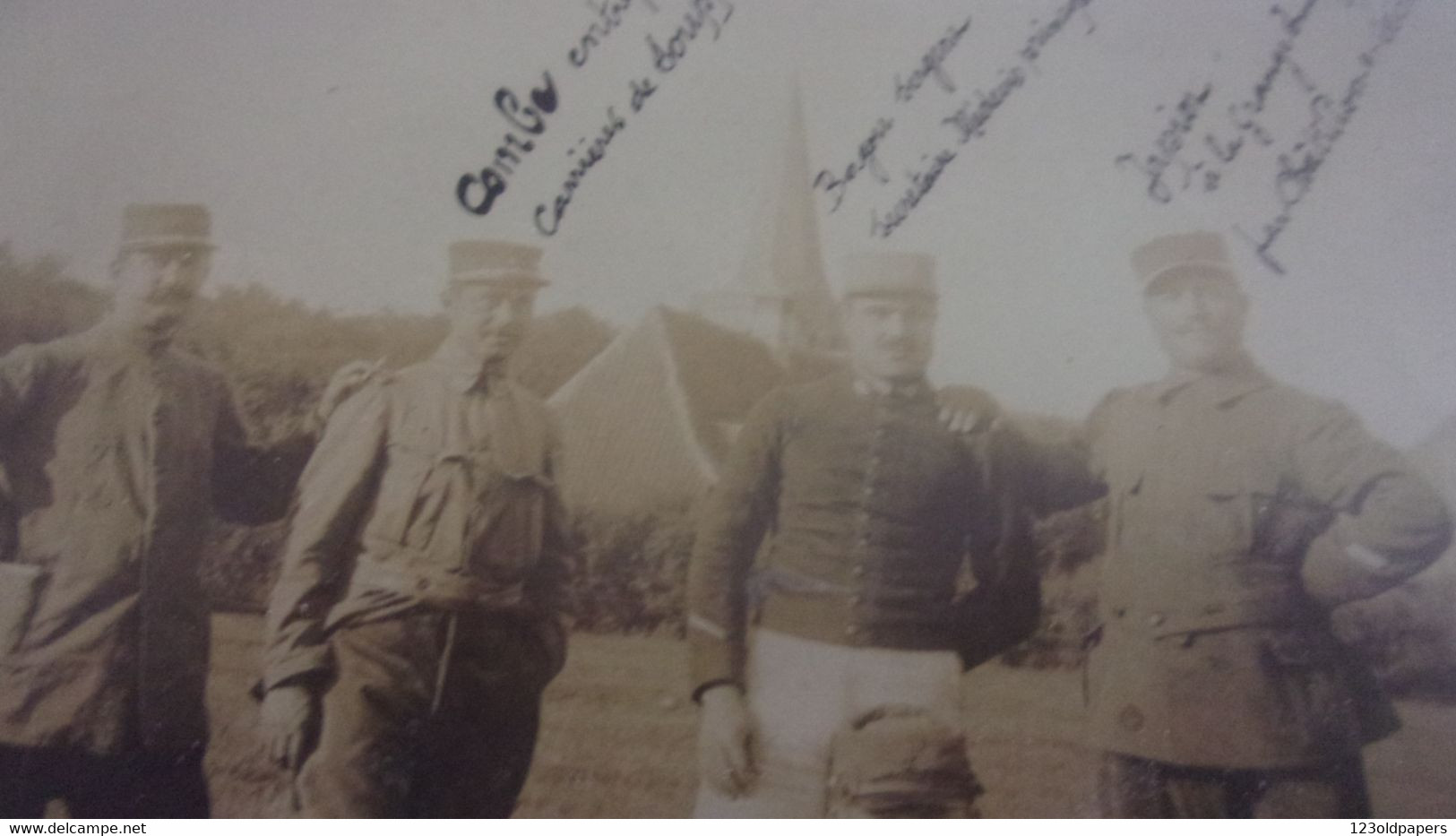 WWI  PHOTO AMATEUR Rare Photo 59 WEST CAPPEL POPOTE DES S/OFFICIERS NOMINATIVE EGLISE - Cappelle La Grande