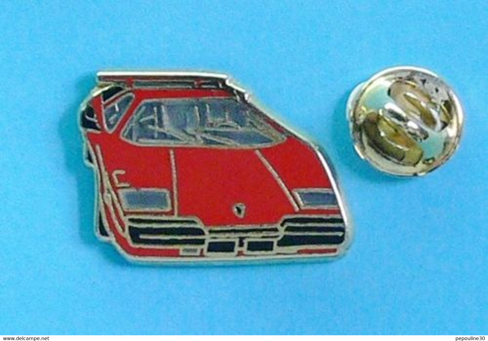 1 PIN'S  //    ** SUPERBE  LAMBORGHINI COUNTACH / 1971 ** . (Ballard Collection Doré à l'OR Fin)